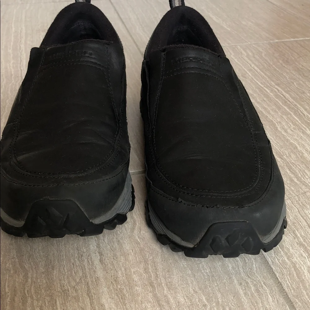 MERRELL Coldpack Ice + Moc Men’s Black Leather Waterproof Shoes Size 9.5